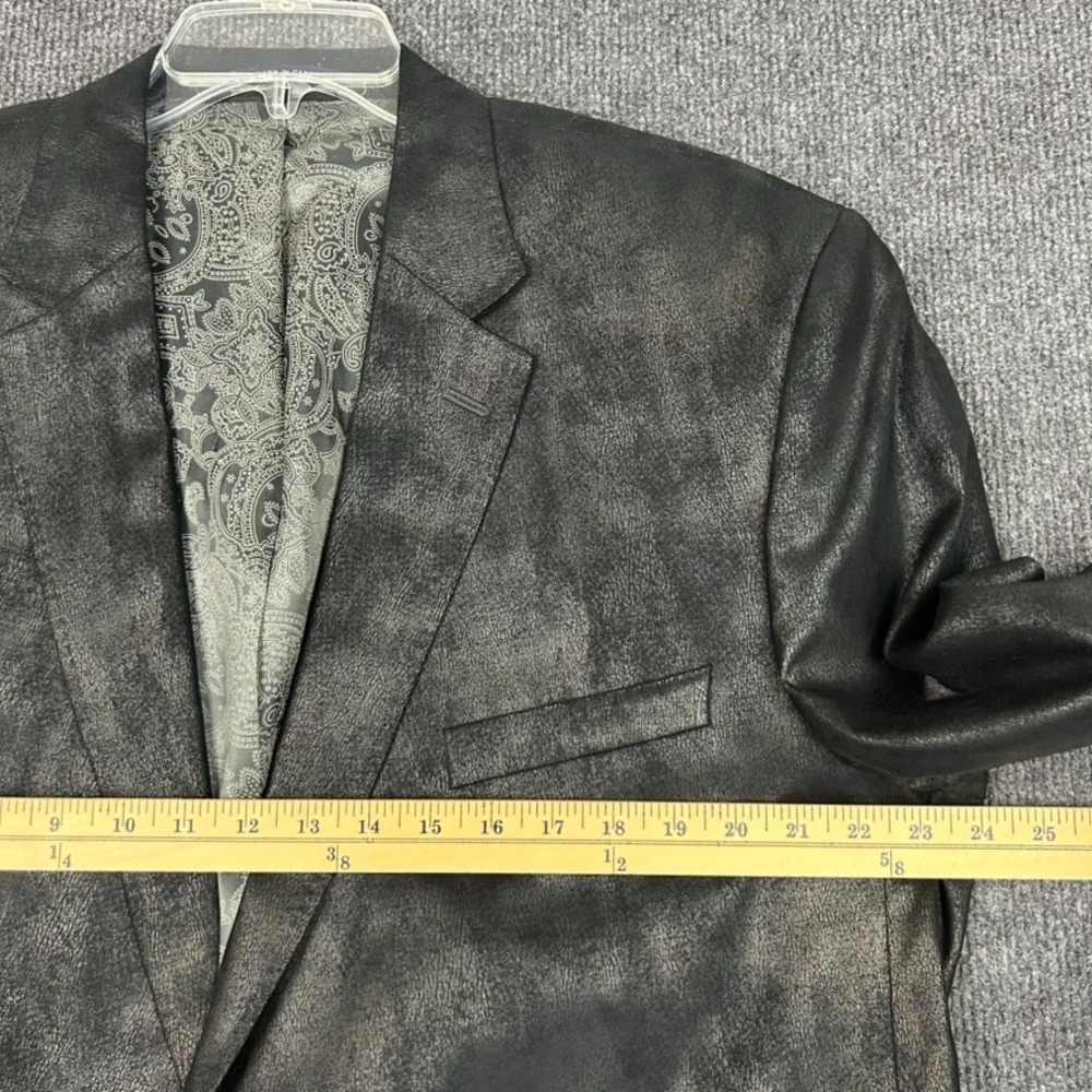 Cremieux Monet Sport Jacket Black Faux Suede Leather Paisley Soft Sz 50R - Picture 8 of 16